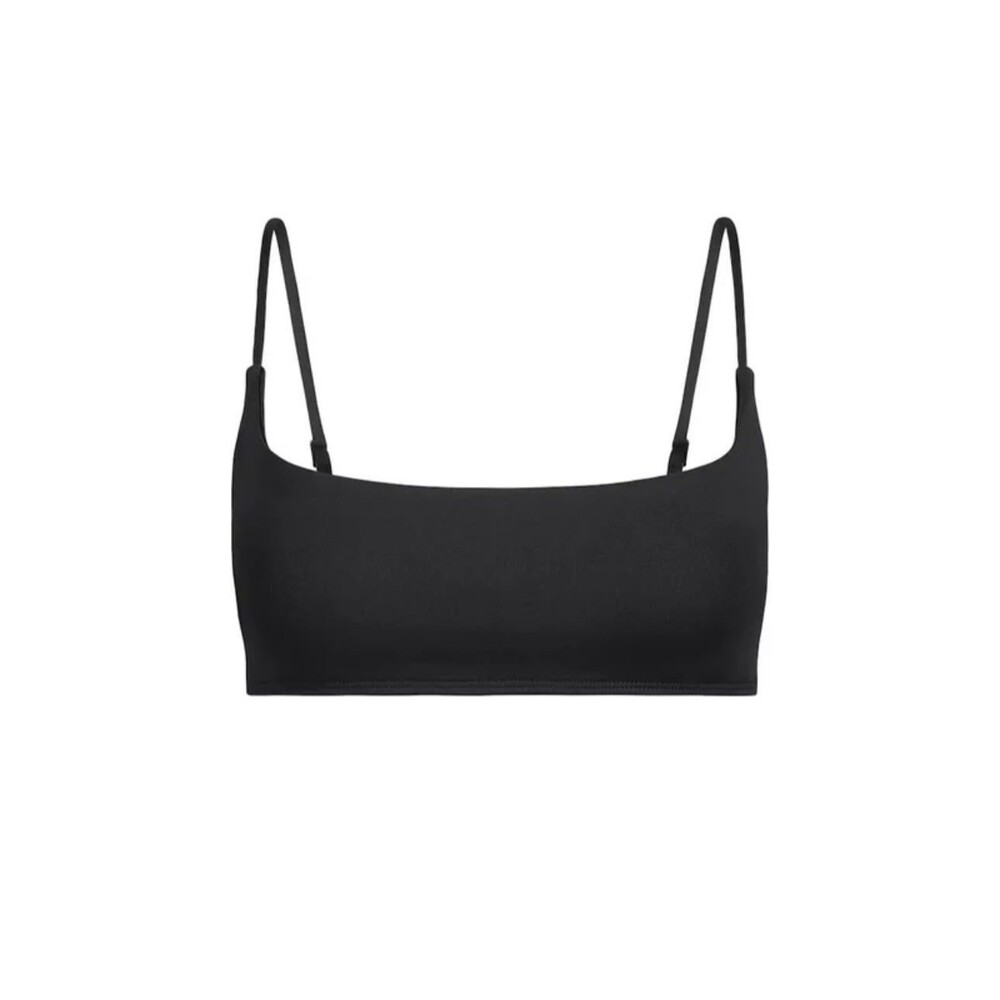 Classic Swim Square Neck Scoop Bikini Top Obsidian